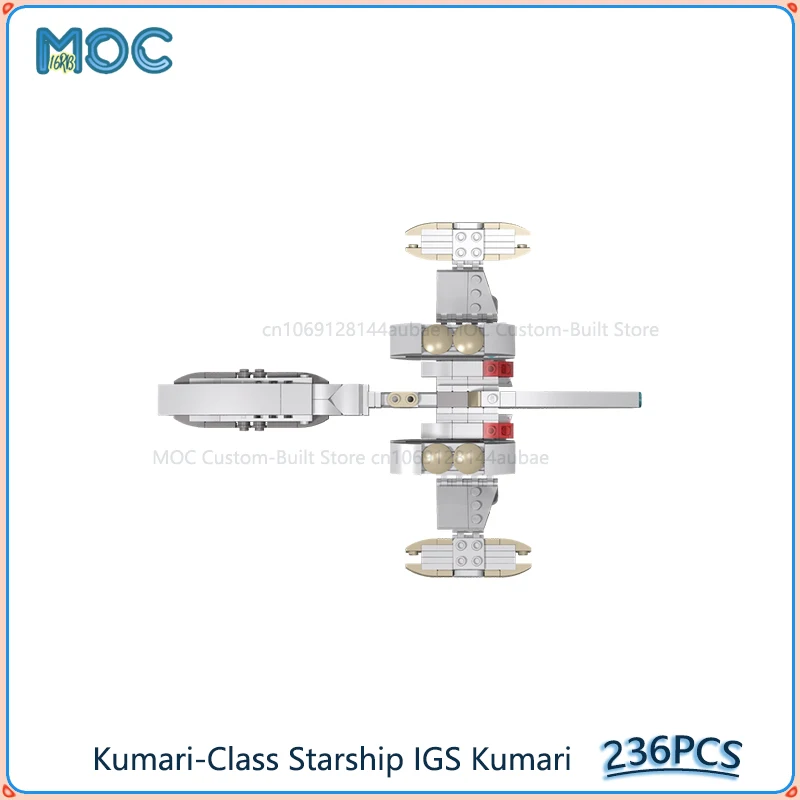 Kumari-Class Starship IGS Kumari Modelo MOC Blocos de Construção Aeronave Espacial Montar Tijolos DIY Exibição Criativa Brinquedos Presentes 236PCS