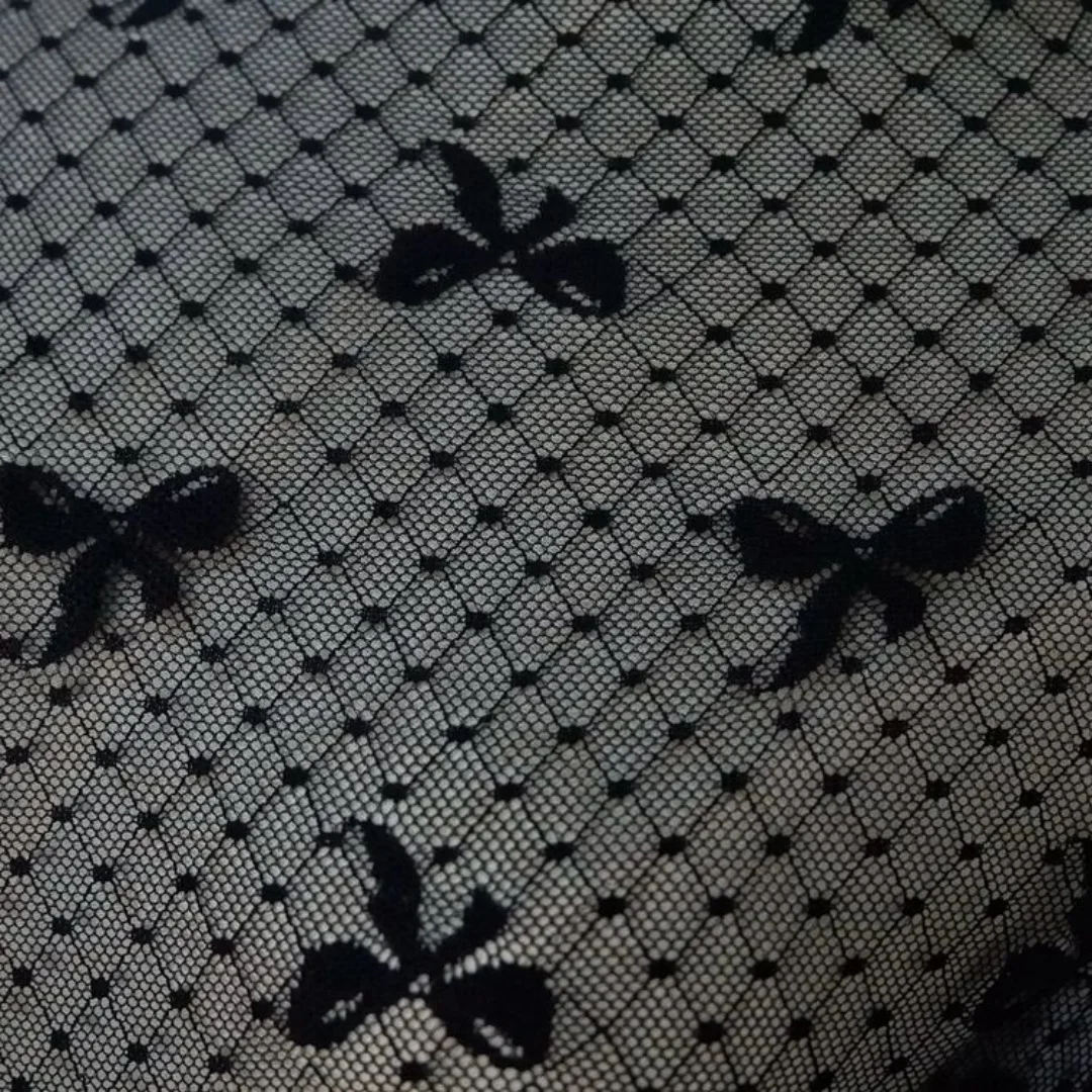 1 Yard Lebar 59.05 Kain Renda Lembut, Renda Bordir Pita Hitam/Gading, Kain Renda untuk Kerudung Pengantin, Kain untuk Gaun DIY