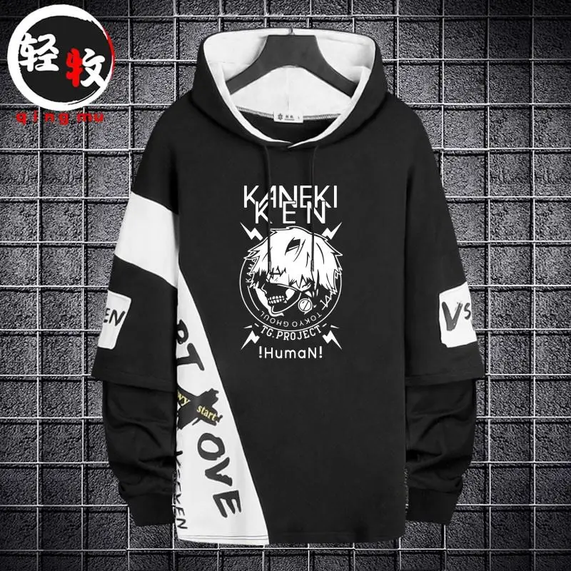 

Худи Tokyo Ghoul с длинными рукавами, оверсайз, повседневная толстовка, модная осенне-зимняя студенческая одежда, 100% хлопок
