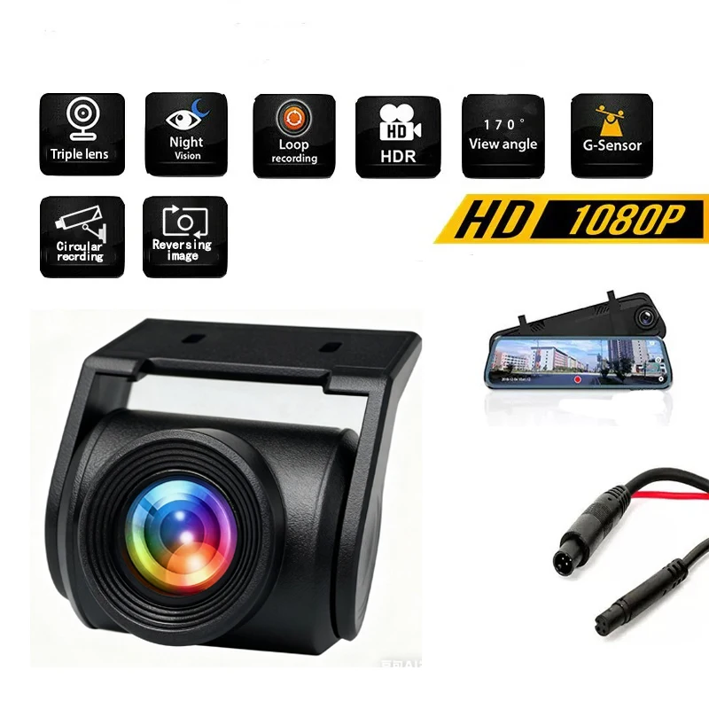 كاميرا الرؤية الخلفية للسيارة 4 دبوس AHD1080P كاميرا عكسية للسيارة في السوق الليلي فائقة الوضوح وقوف السيارات الأوتوماتيكية #3