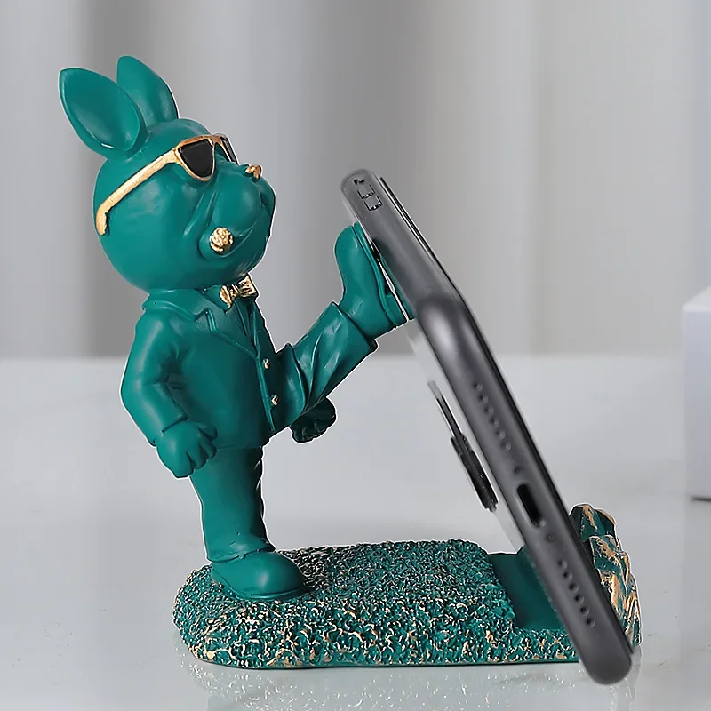 Französische Bulldogge, Schreibtisch-Dekoration, niedliche Hundeskulpturen, Telefonhalter, Tierfigur, Handy-Ständer, Heimbüro-Dekorationen – Detail 5