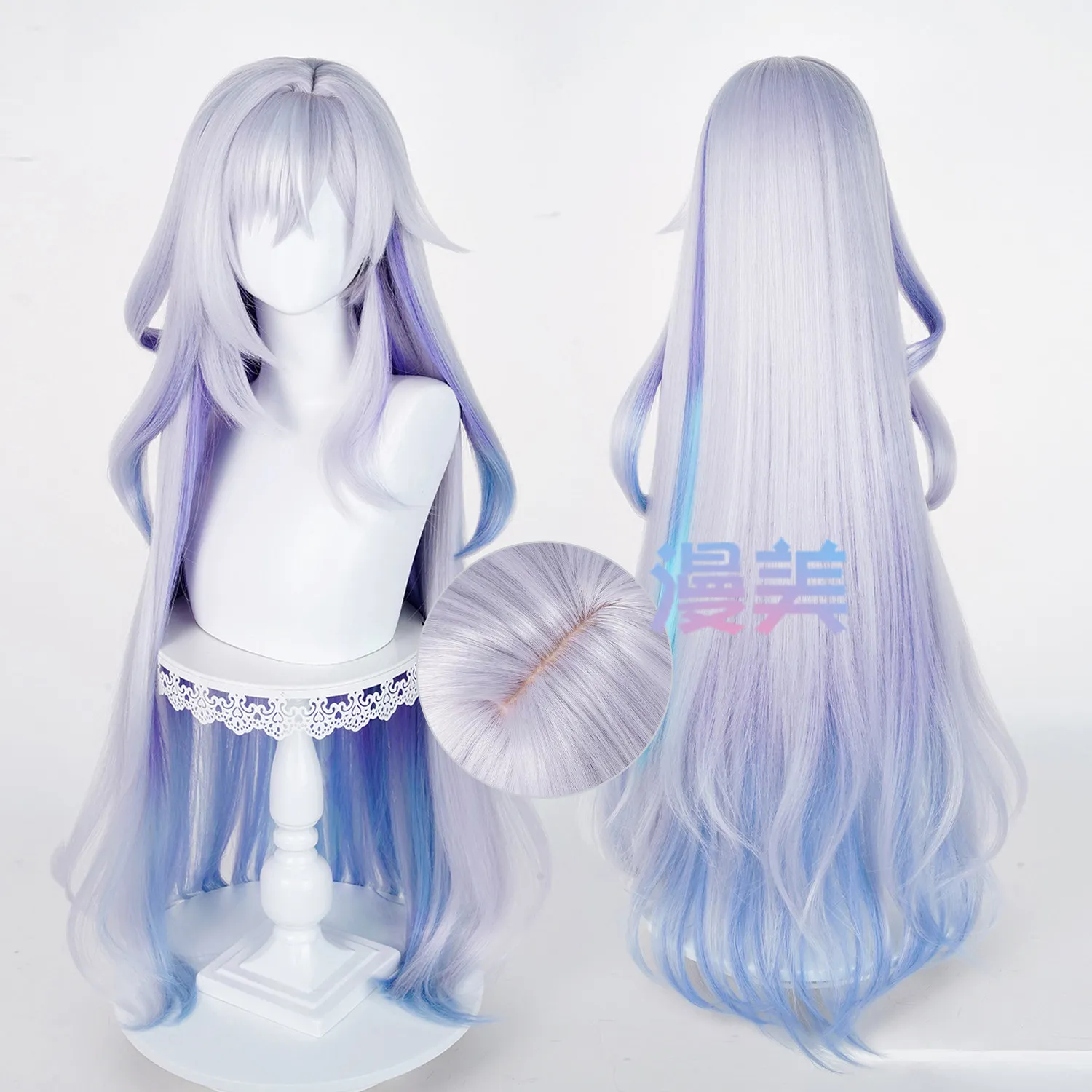 Comic Game Genshin Skirk cosplay wig Skirk role play coser synthetic hair for costumes