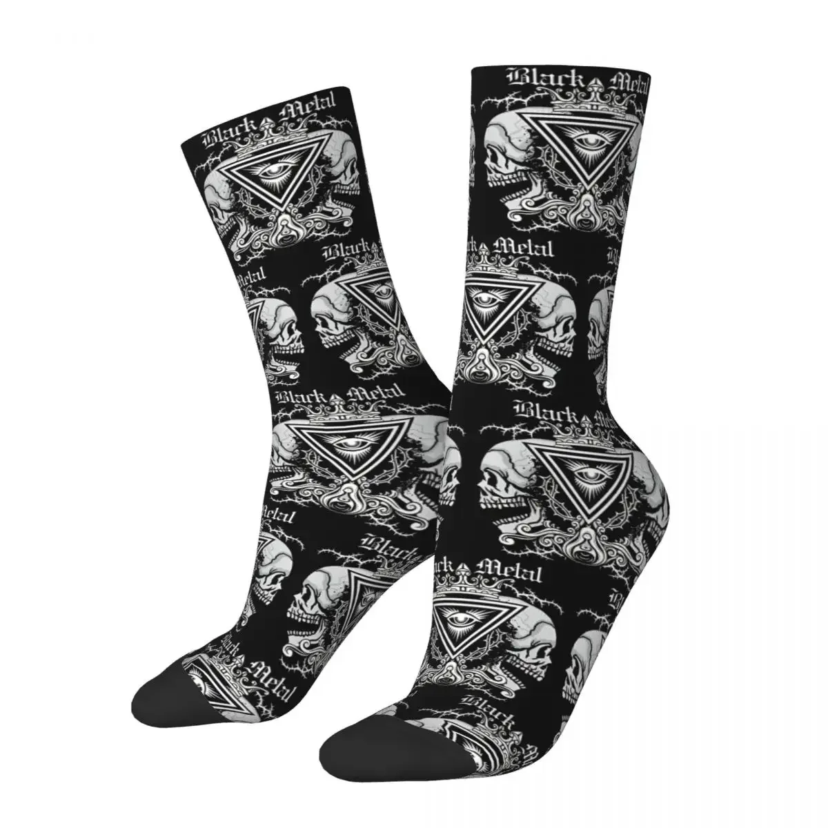 Funny Happy Sock For Men Grunge Skull Coat Arms Harajuku Grunge Skulls Breathable Pattern Printed Crew Sock Novelty Gift