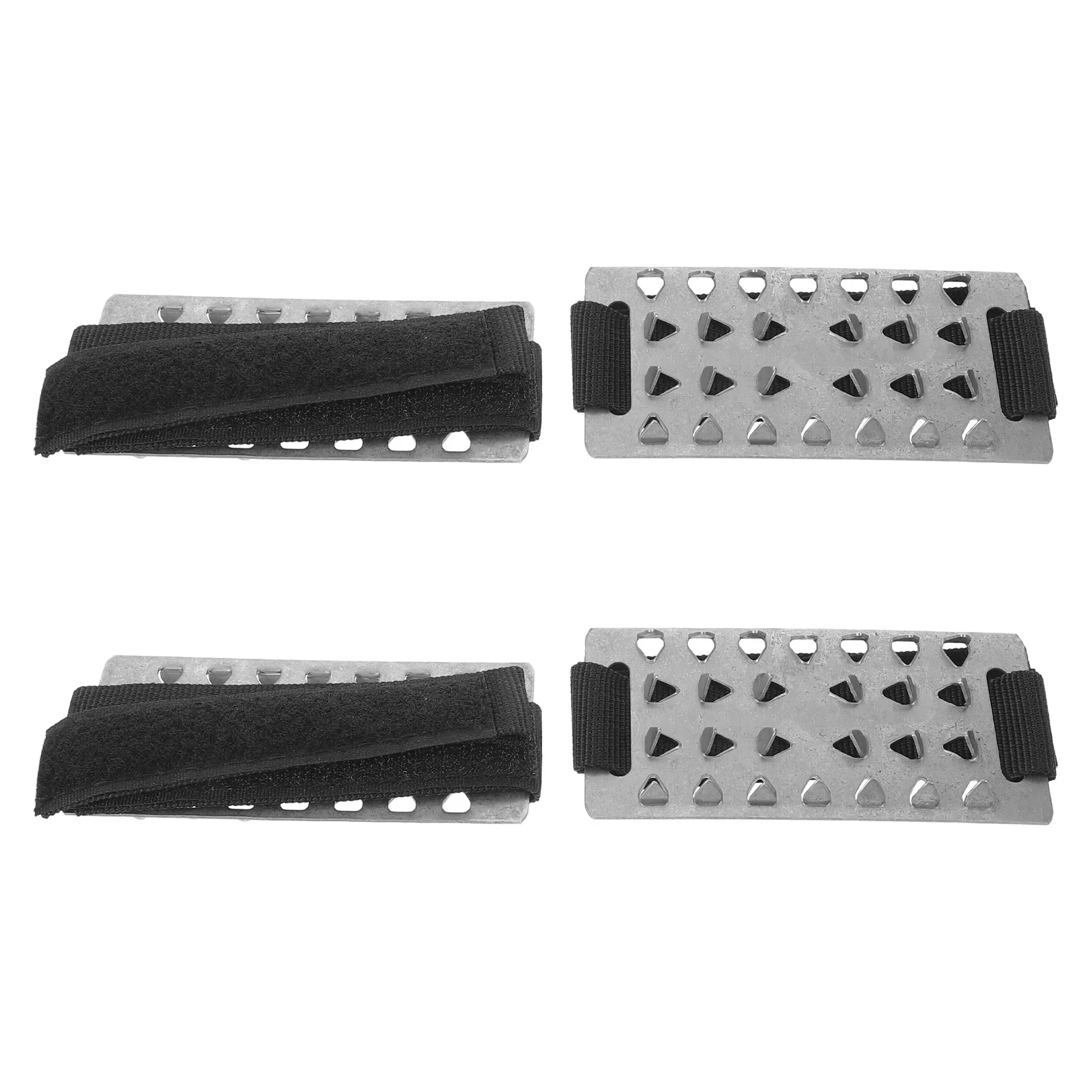 2 paia di tacchette da trazione per neve chiodate 26 impugnature antiscivolo per denti metallici per escursionismo arrampicata calzature invernali all'aperto sicurezza