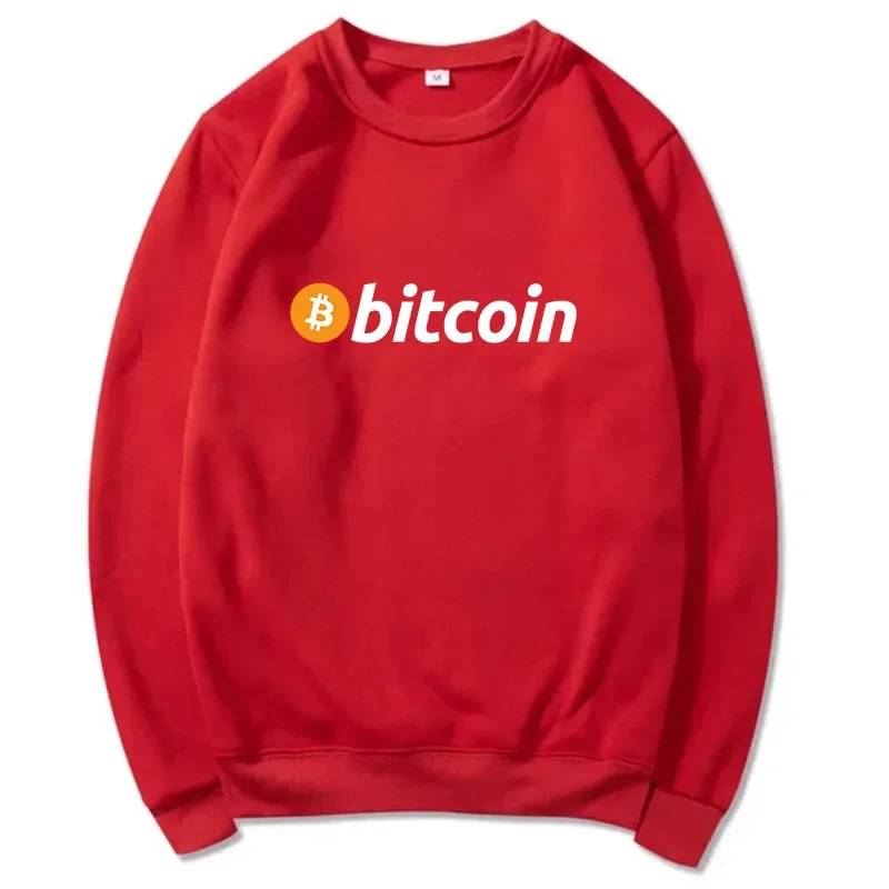 New Men O-Neck Sweatshirt Comfortable Women Bitcoin Printed Printed Hoodie Fashion Men\'s Pullover Street Trendy Men\'s Clothing
