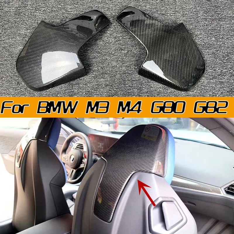 

Real Dry Carbon Fiber Seat Back Cover for BMW G87 M2 G80 M3 G82 M4 Dry Carbon Fiber 2 Backrest Plate Trim Patch 2020+
