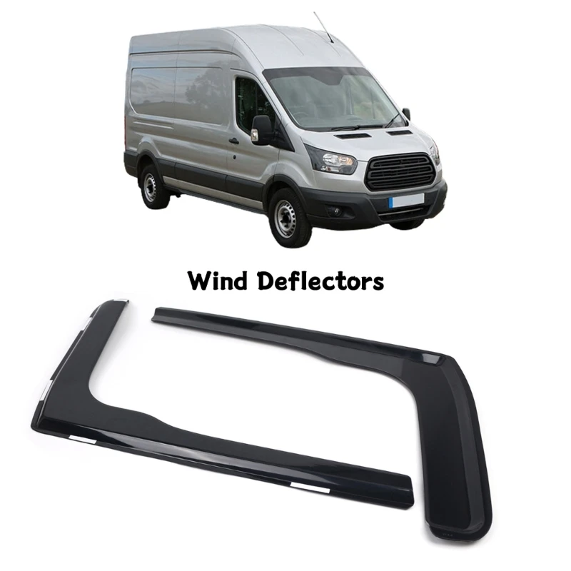 1 Pair Exterior Mount Vent Visors Side Window Wind Deflectors Rain Guards Rain Shield Vent Shade for TRANSIT MK8 2014-Up 40GF