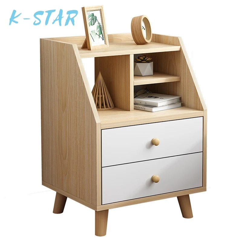 

K-STAR Solid Wood Bed Economical Nordic Bedside Cabinet Small Lockers Receive Ark Creative Multifunction Bedroom