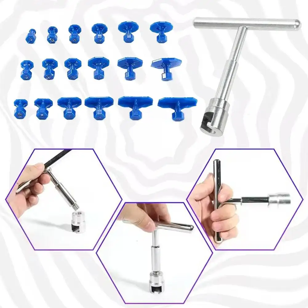

Car Dent Repair Tool Kit With T Bar Adhesive Strips Paintless Dents T-Bar Tool Small With Pulling Kit Kit Removal Dent Q0X4