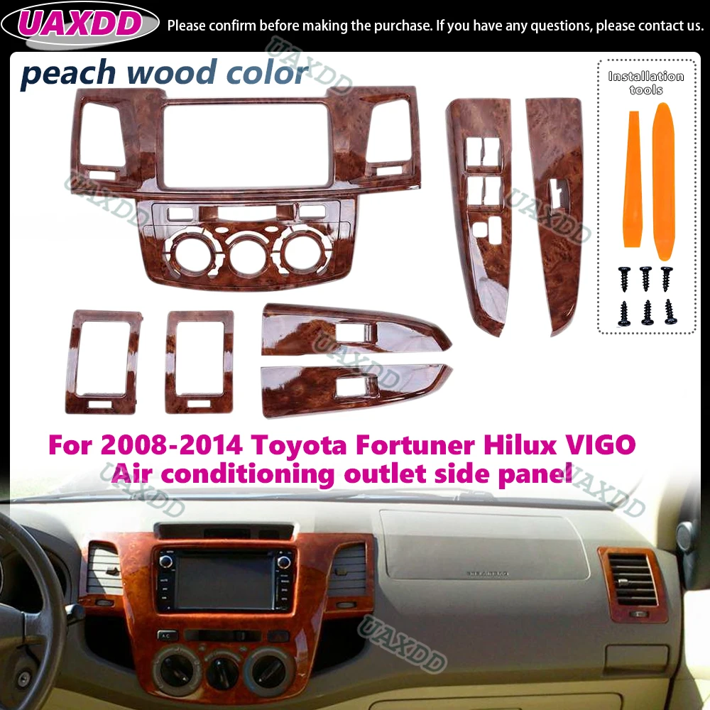 Car for 2008 2014 Toyota Fortuner Hilux VIGO Air Conditioning Outlet Side Original Size Car Panel Plastic Peach Plasticwood Kit