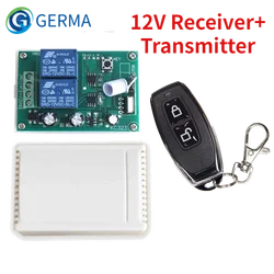 GERMA 433Mhz Universal Wireless Remote Control Switch DC 12V 2CH RF Relay Receiver Module + 2 CH RF 433 Mhz Remote Transmitter