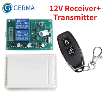 GERMA 433 Mhz Interruttore di telecomando universale senza fili DC 12V 2CH Modulo ricevitore relè RF + 2 CH RF 433 Mhz Trasmettitore remoto