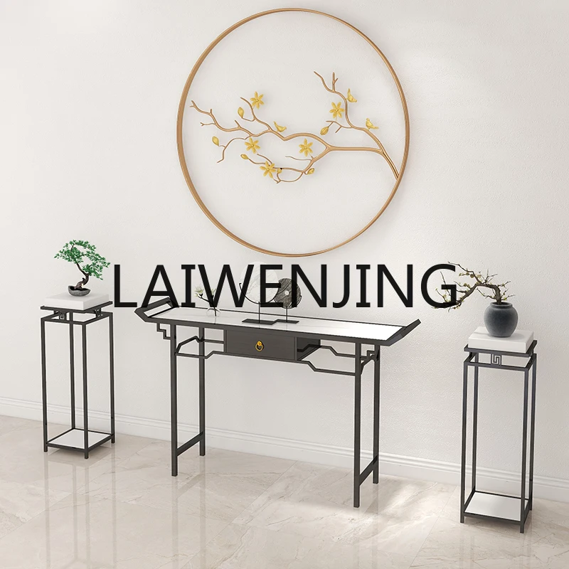 Chinese entrance table, living room table, antique wall edge narrow table, light luxury entrance table flower stand combination