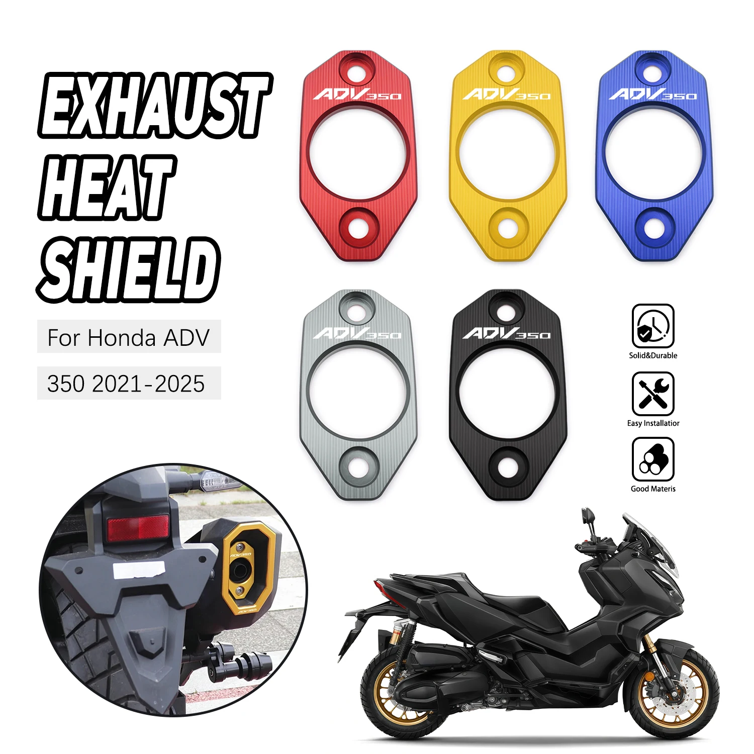 

Motorcycle Accessories Aluminium Exhaust Heat Dhield Protective Cover For HAOJUE UHR 125 UHR150 CNC Aluminum