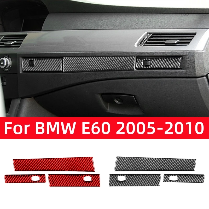 

For BMW 5 Series E60 2004-2010 Accessories Carbon Fiber Interior Car Co-pilot Water Cup Holder Panel Trim Frame Cover Stickers