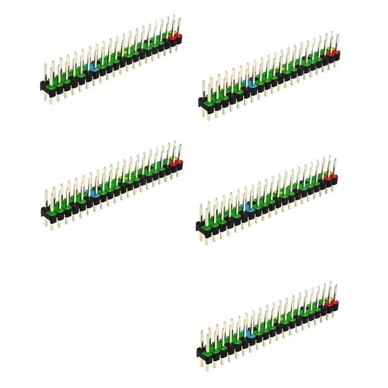 5 Pcs 2 X 20 Pin Male GPIO Header GPIO Connector Stacking Header Extend For Raspberry Pi Zero