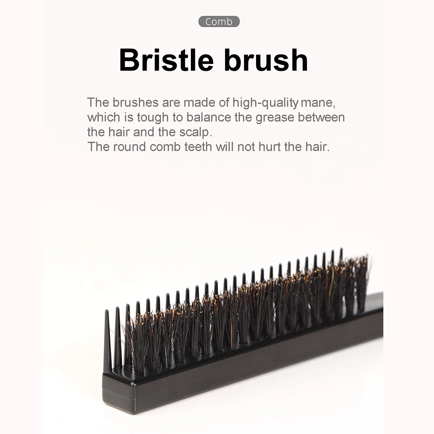 Soft Bristle Teasing Brush for Slick Back Hair, Backcombing, Smoothing Baby Hairs to Create Volume and Sleek Hairstyle