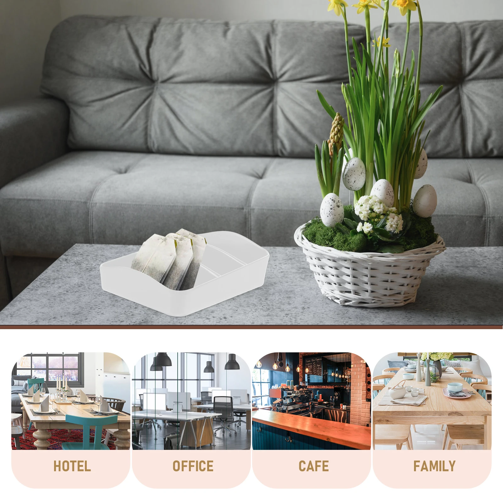 

Condiment Box Smooth Edge Tea Bag Holder For Coffee Station Desktop Sugar Bag Organizer Counter Storage Small Kitchen