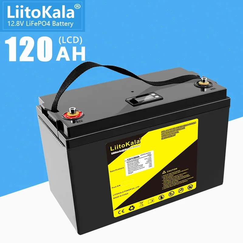 

LiitoKala 12.8V 120Ah 12V 100AhLiFePO4 Battery Up to 4000 Deep Cycles with Built-in 100A BMS, for Motor, Solar System