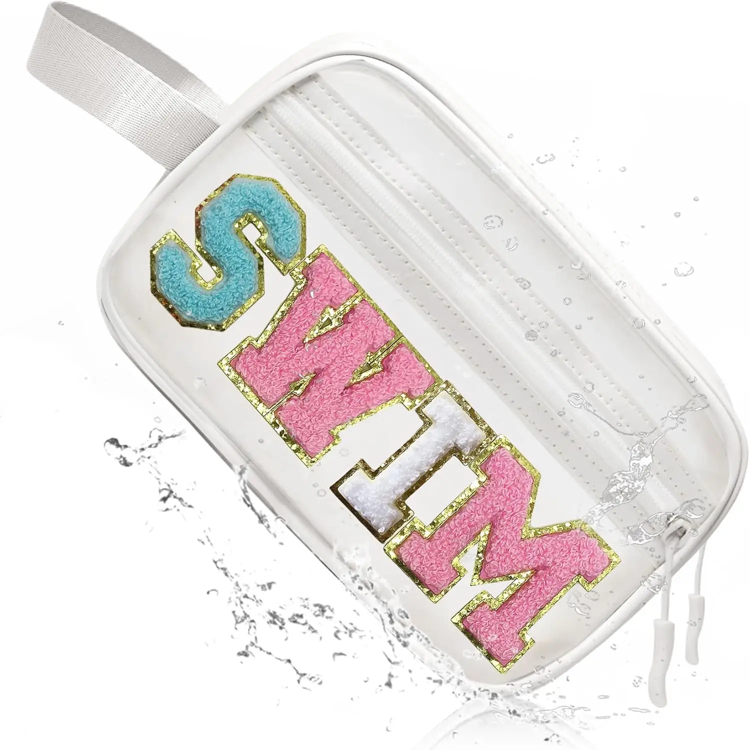 

Clear Waterproof Swim Bag for Women & Teens - Transparent Pool Accessories Organizer, Travel Cosmetic Pouch, Gift for Swimmers