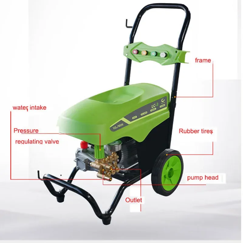 2000W 12L/Min แรงดันสูงรถเครื่องซักผ้าเครื่องซักผ้าอัตโนมัติ 2000W High-power ทองแดงเครื่องซักผ้า