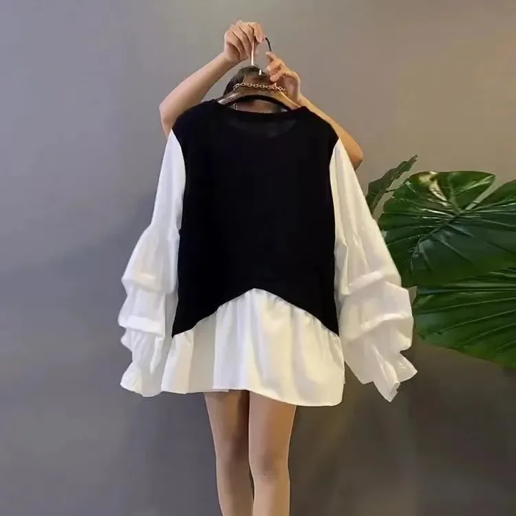 

plus Size Long Sve T-irt Autumn 2025 New Sle for Plump Sister Belly Covering Slimming Trendy Korean Sle Loose Fit