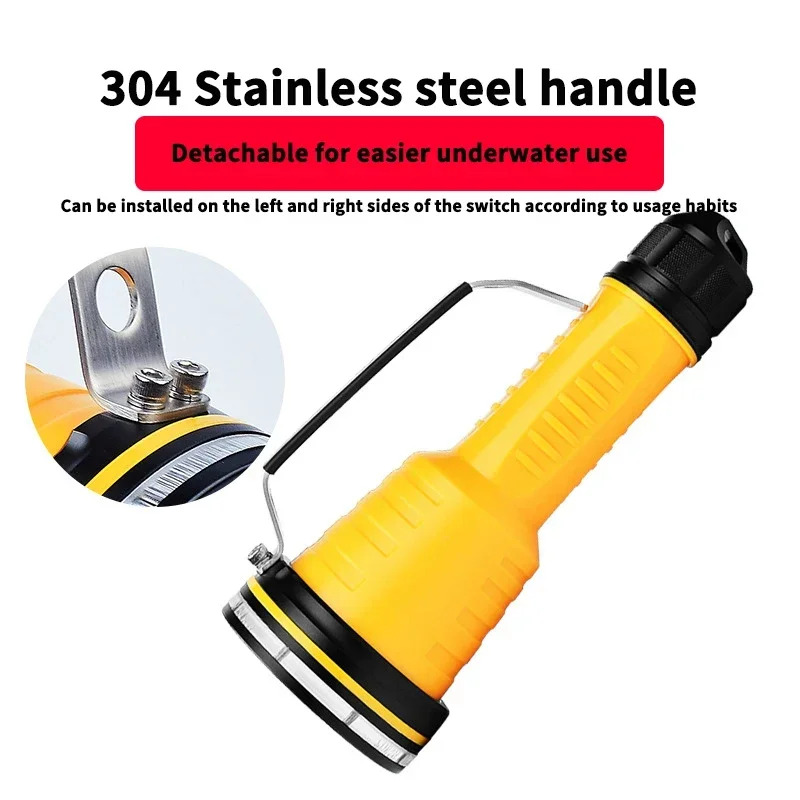 004 High Power LED Flashlight Outdoor Diving Portable Underwater Searchlight Aluminum Alloy Body Rechargeable