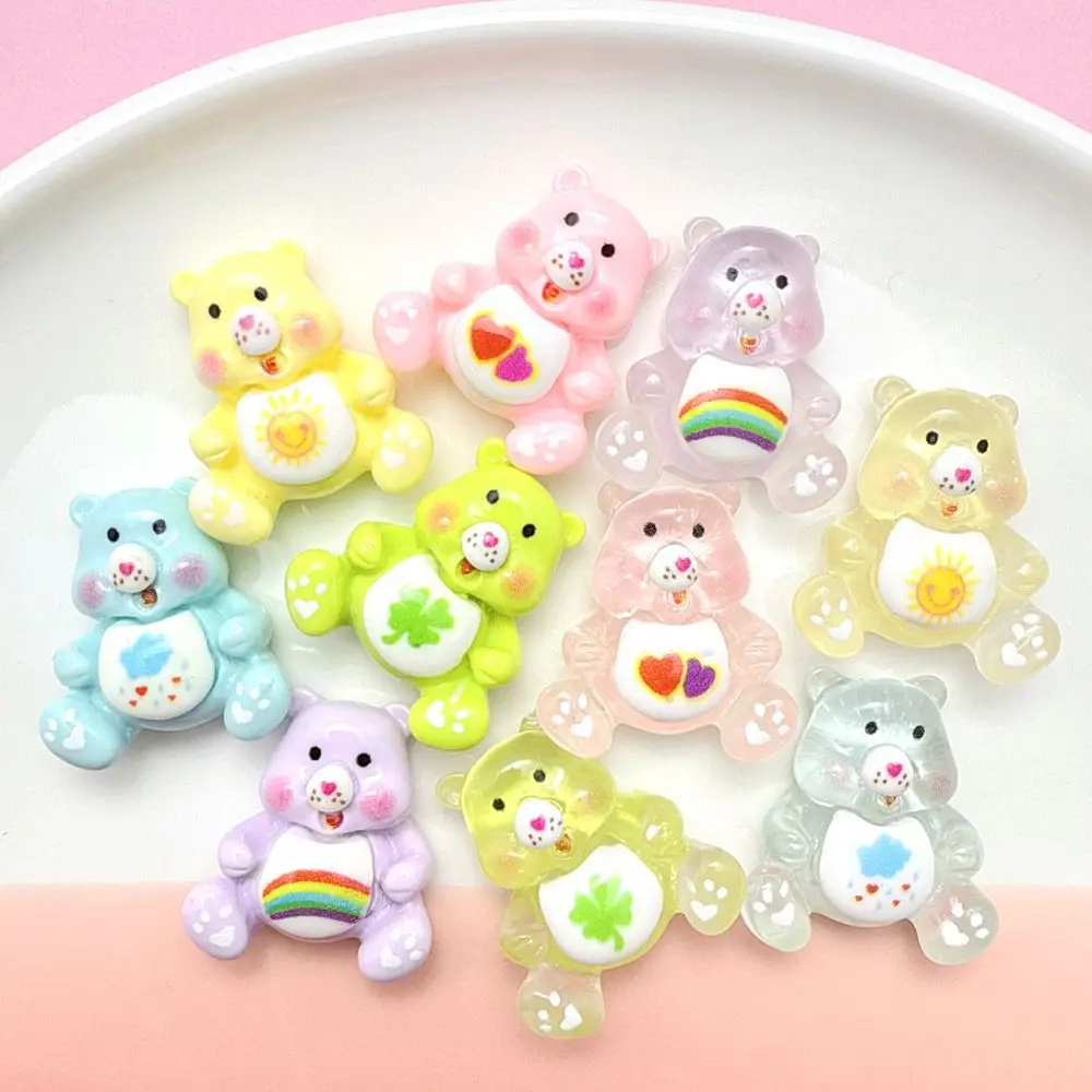 

Colorful Bear DIY Resin Flatback Cabochon Miniature Scrapbook Embellishments for Phone Decoration Hair Accessories Shoe Charms