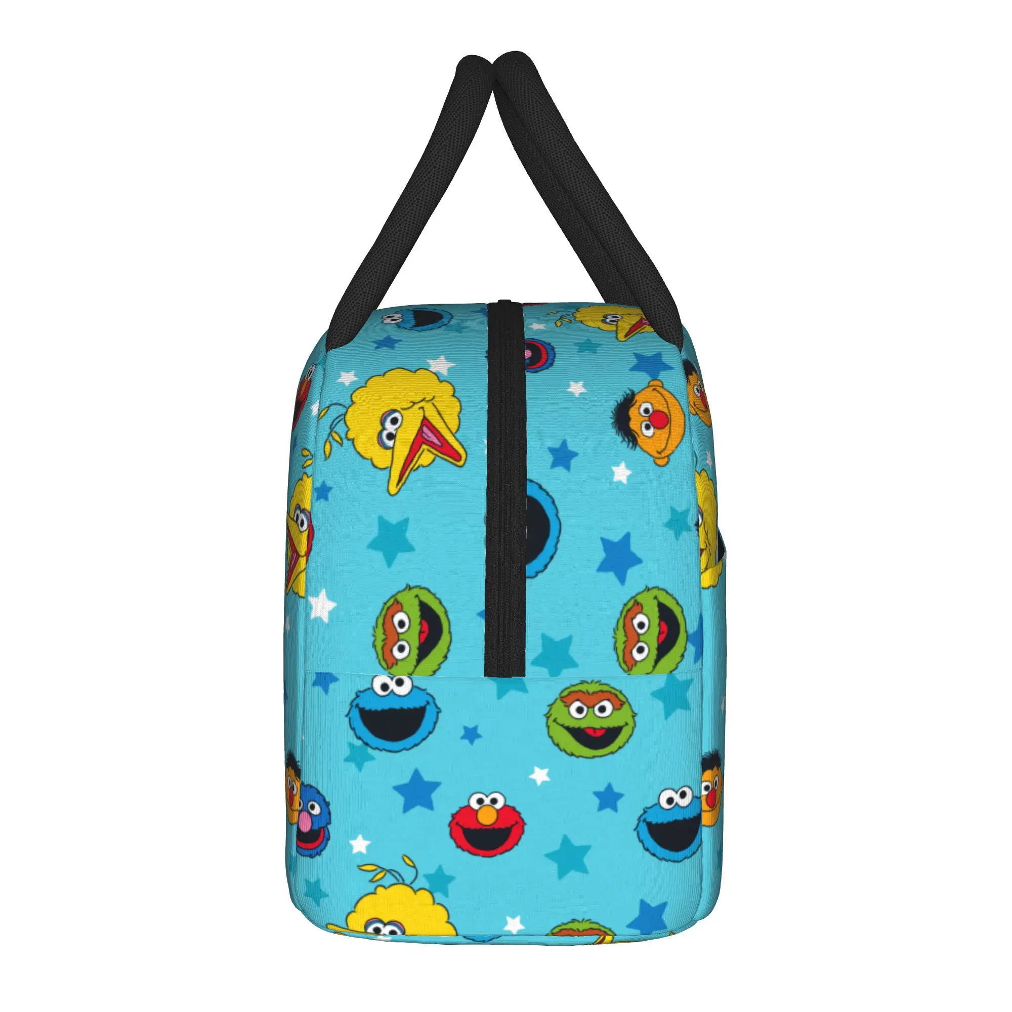 Sesames Streets Best Friends Star Pattern Insulated Lunch Bags Cooler Bag Reusable,Lunch Container  Portable Lunch Box Tote