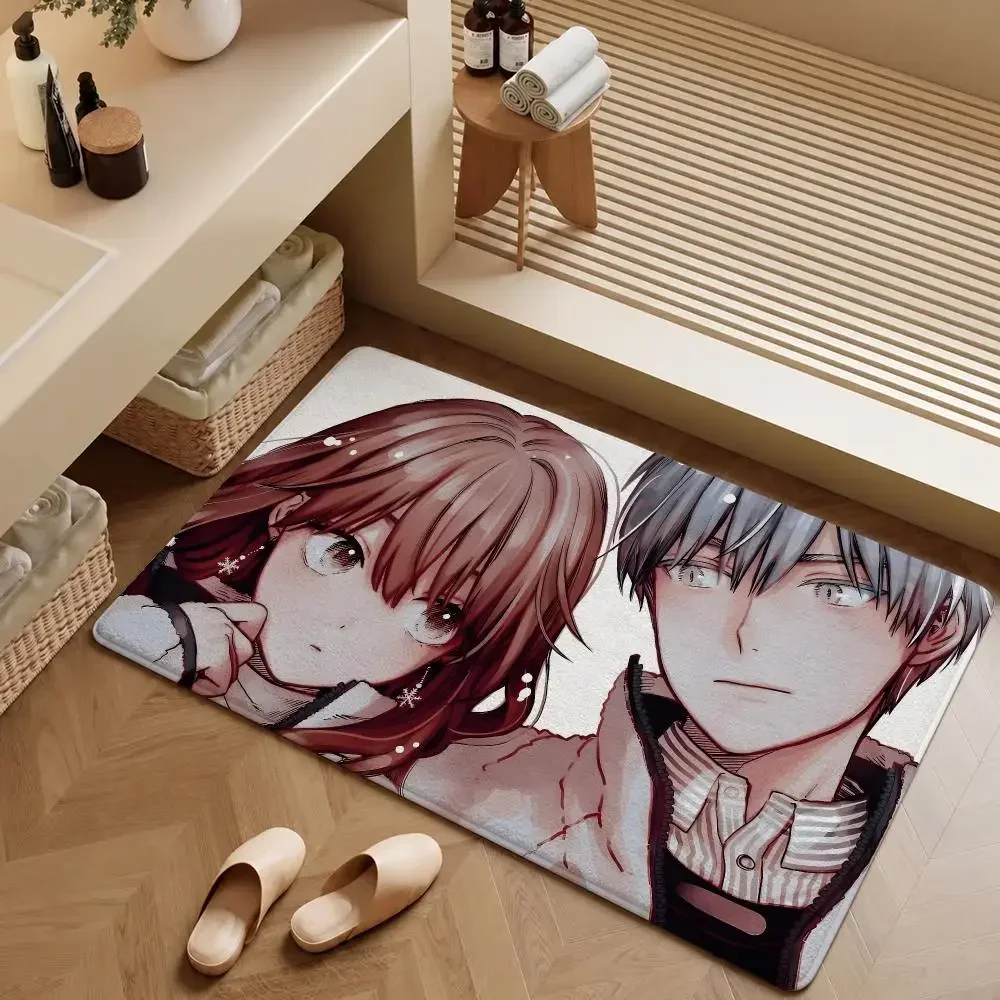 Anime The Ice Guy and His Cool Female Colleague Himuro Floor Mat Soft Flannel Entrance Doormat NonSlip Washable RugHome Decor