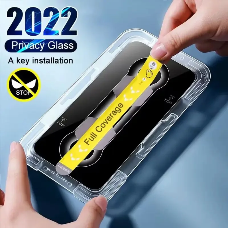

Anti Glare Spy Peep Privacy Tempered Glass For Apple iphone 14 15 Pro Max 12 13 X XR XS 11 Automatic installer Screen Protector