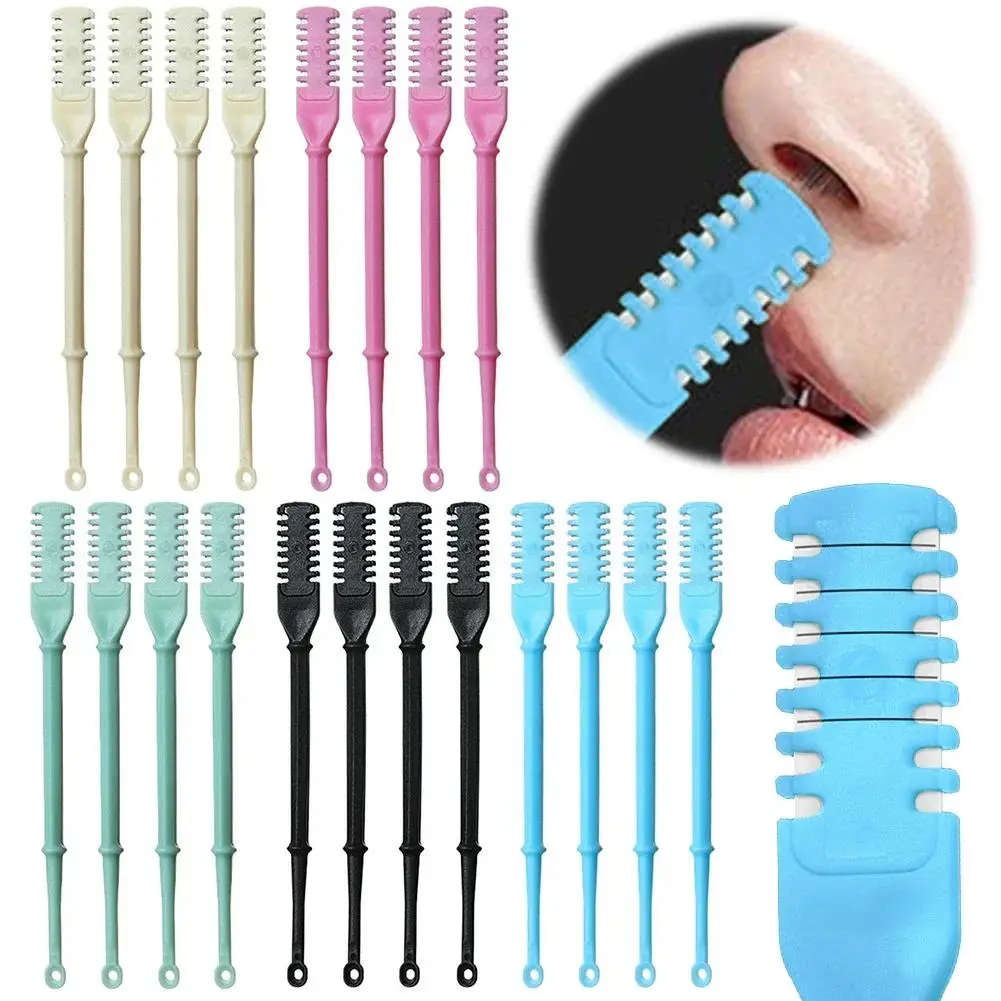 12pcs Dual-Head Nose Hair Trimmer Manual Set - Anti-Cut Shaver Kit For Men & Women - Safe Nose Hair Clipper For Easy Grooming