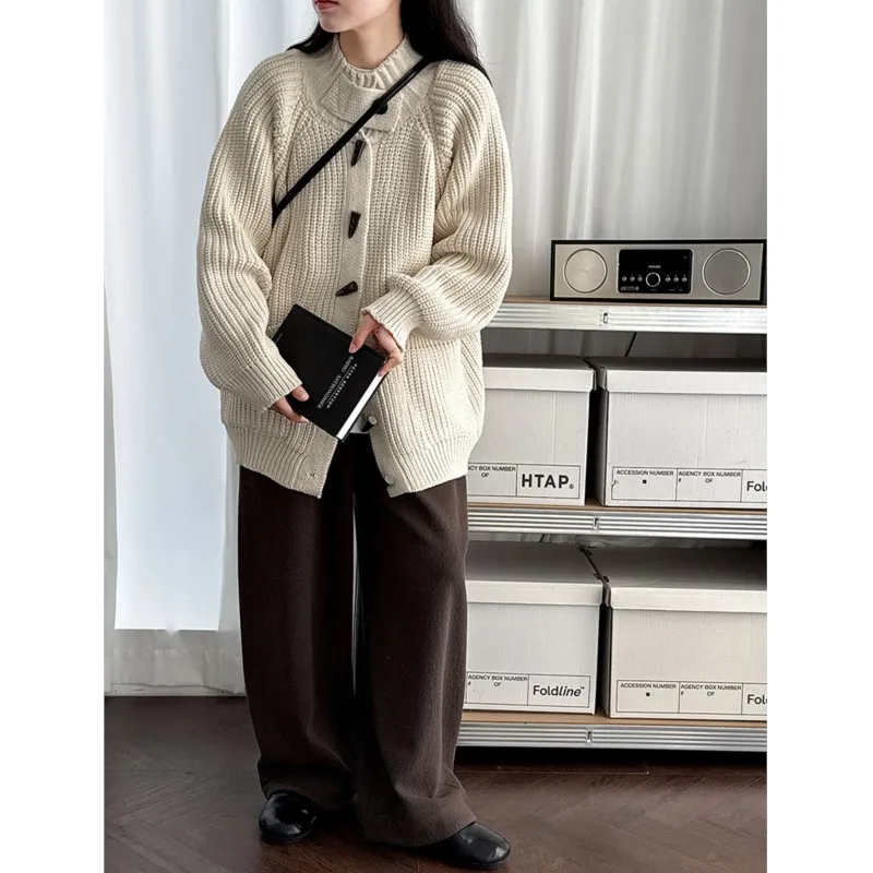 سترة صوفية كلاسيكية متماسكة مكتنزة على الطراز الفرنسي من جوهنيتشر للنساء للخريف والشتاء مع زر تبديل سترات غير رسمية متعددة الاستخدامات #6