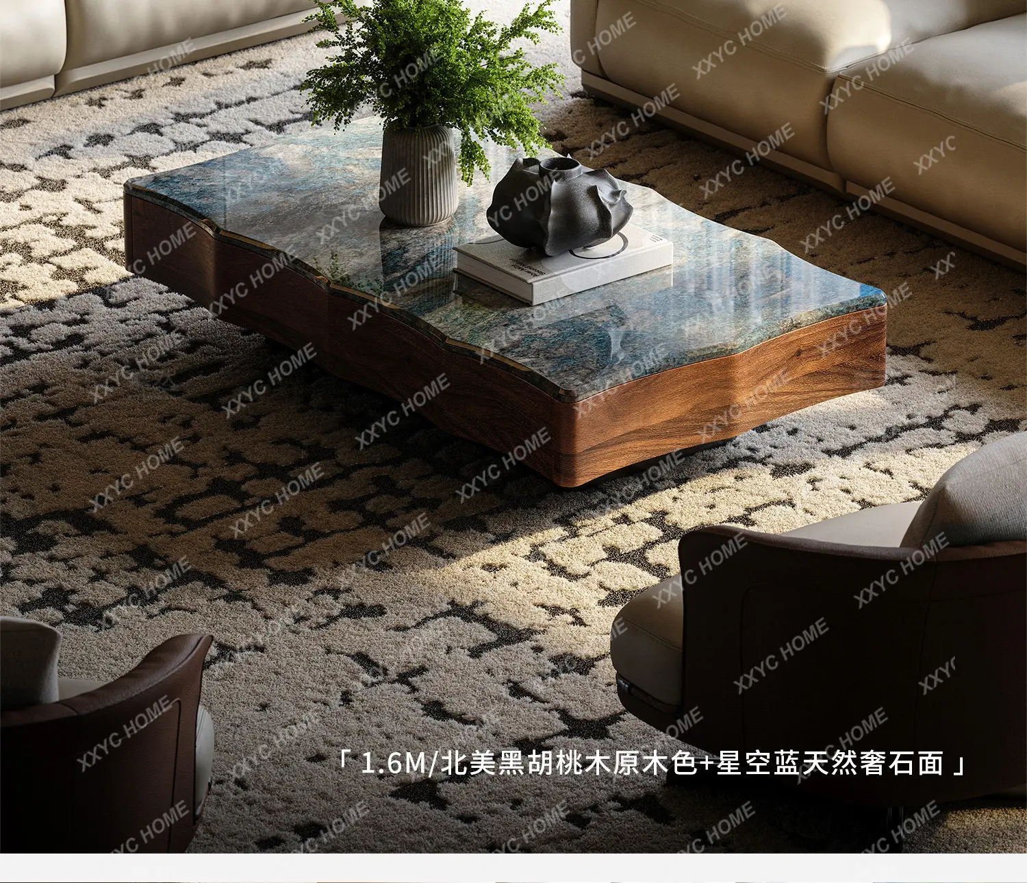 Coffee table living room household light luxury high-end villa  creative rectangular minimalist coffee table