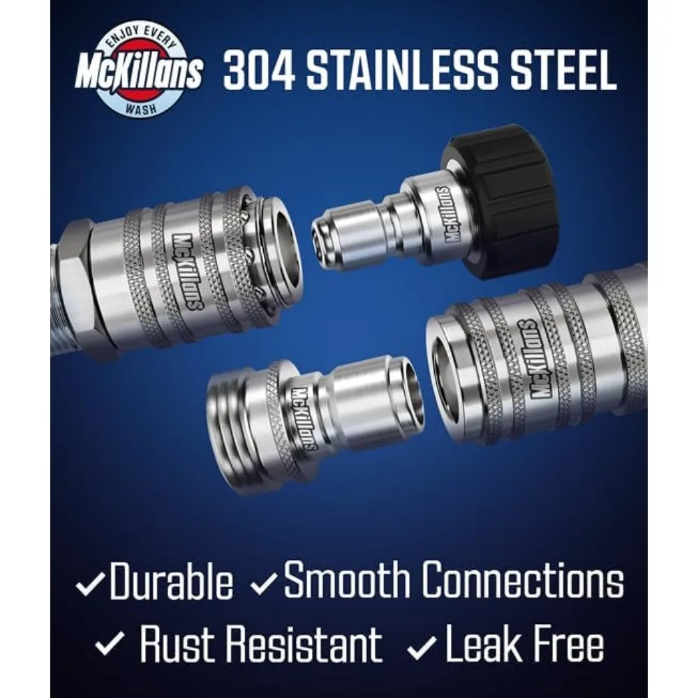 2025 طقم توصيل سريع لغسالة الضغط M22-14mm الأوتوماتيكي - تركيبات من الفولاذ المقاوم للصدأ مكونة من 8 قطع #6