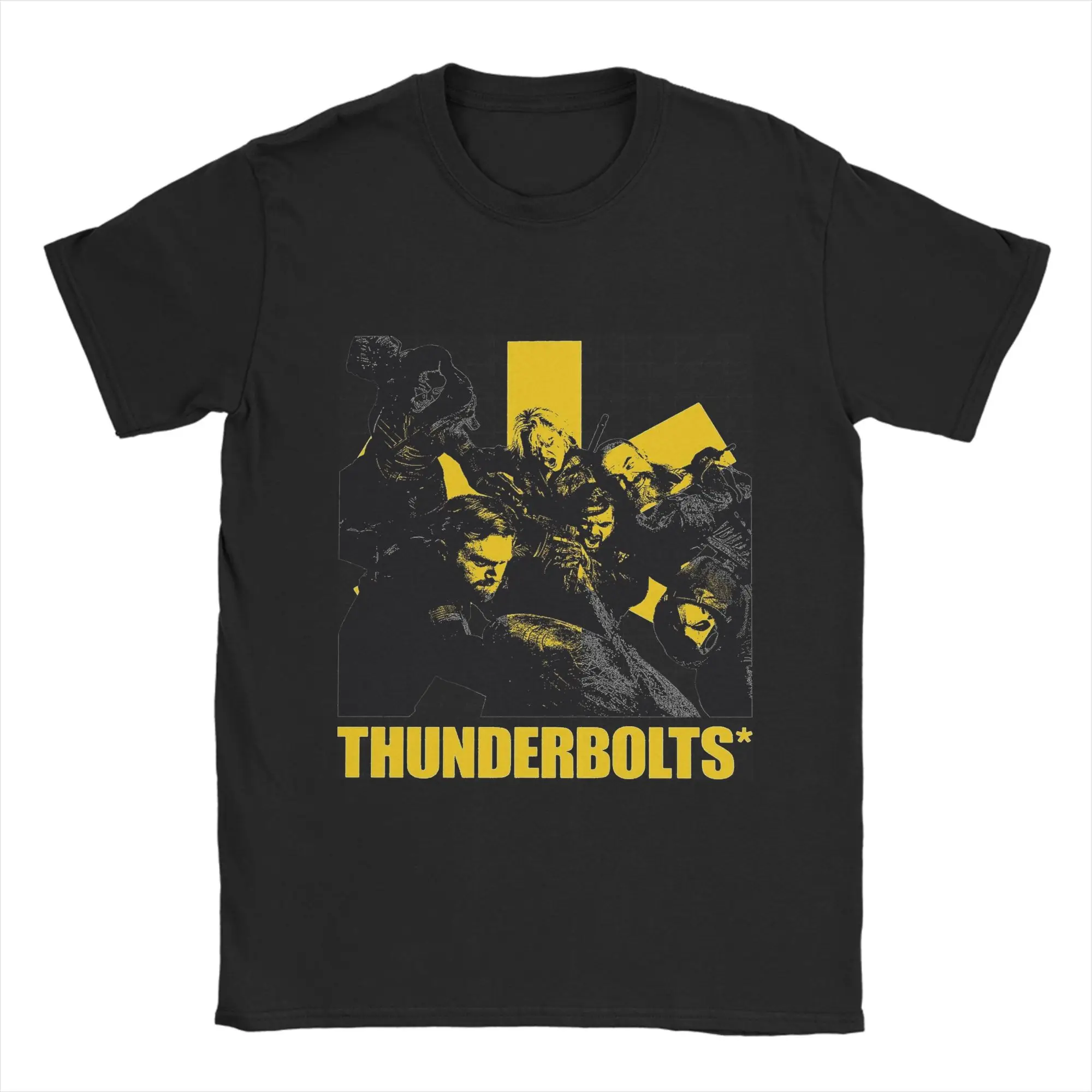 

Thunderbolts Threshold Print T-Shirt Summer Hipster T-Shirts Couple Cotton Crewneck Oversize Clothes Short-Sleeved Vintage Tops