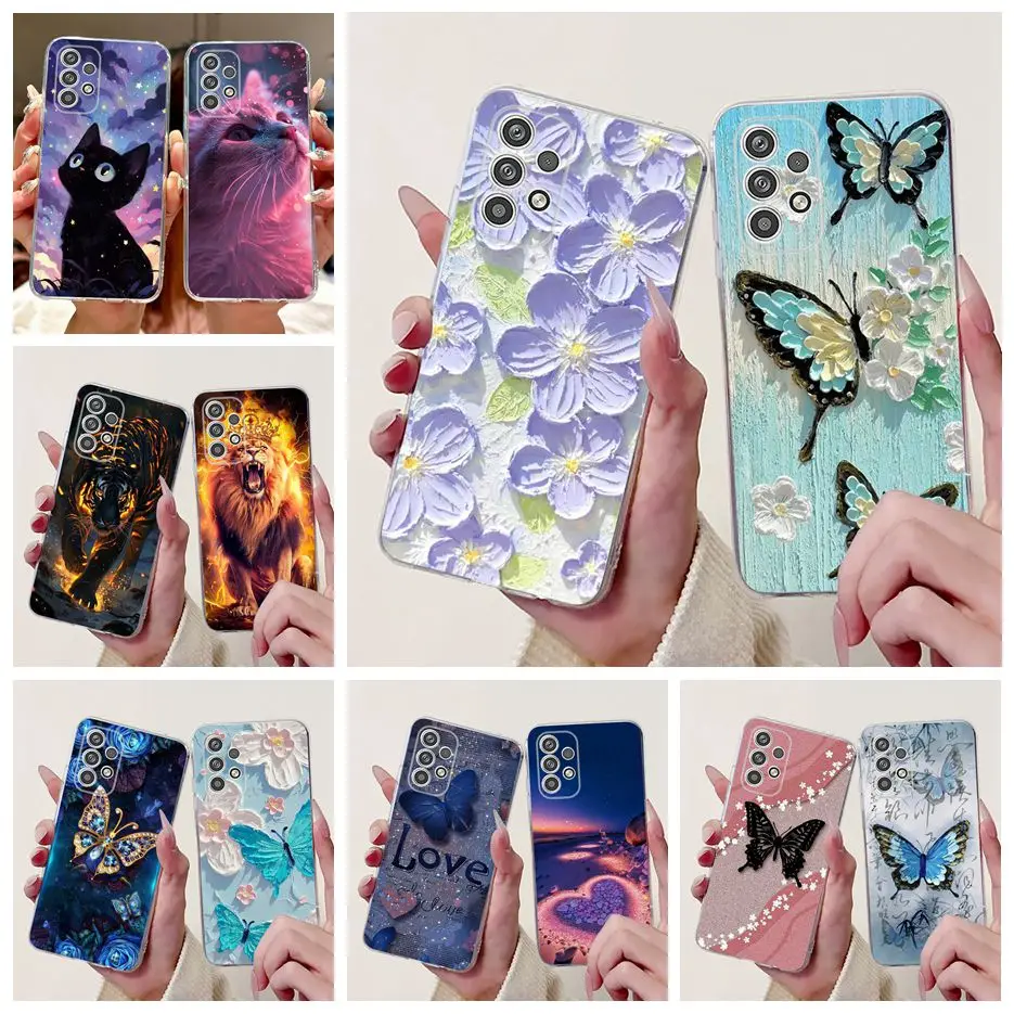 For Samsung Galaxy A23 A33 A53 A73 5G Case Stylish Painted Cover Soft Silicone Case For Samsung A23 Galaxy A53 A 33 73 5G Fundas