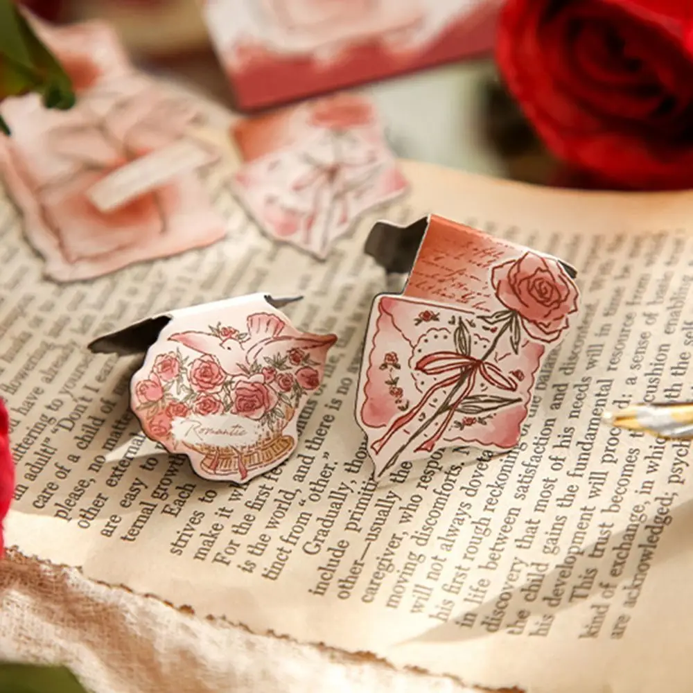 3 Pcs/Set Aesthetic Rose Magnetic Bookmark Romantic Oil Painting Book Page Clip Multi-purpose Vintage Marker Card