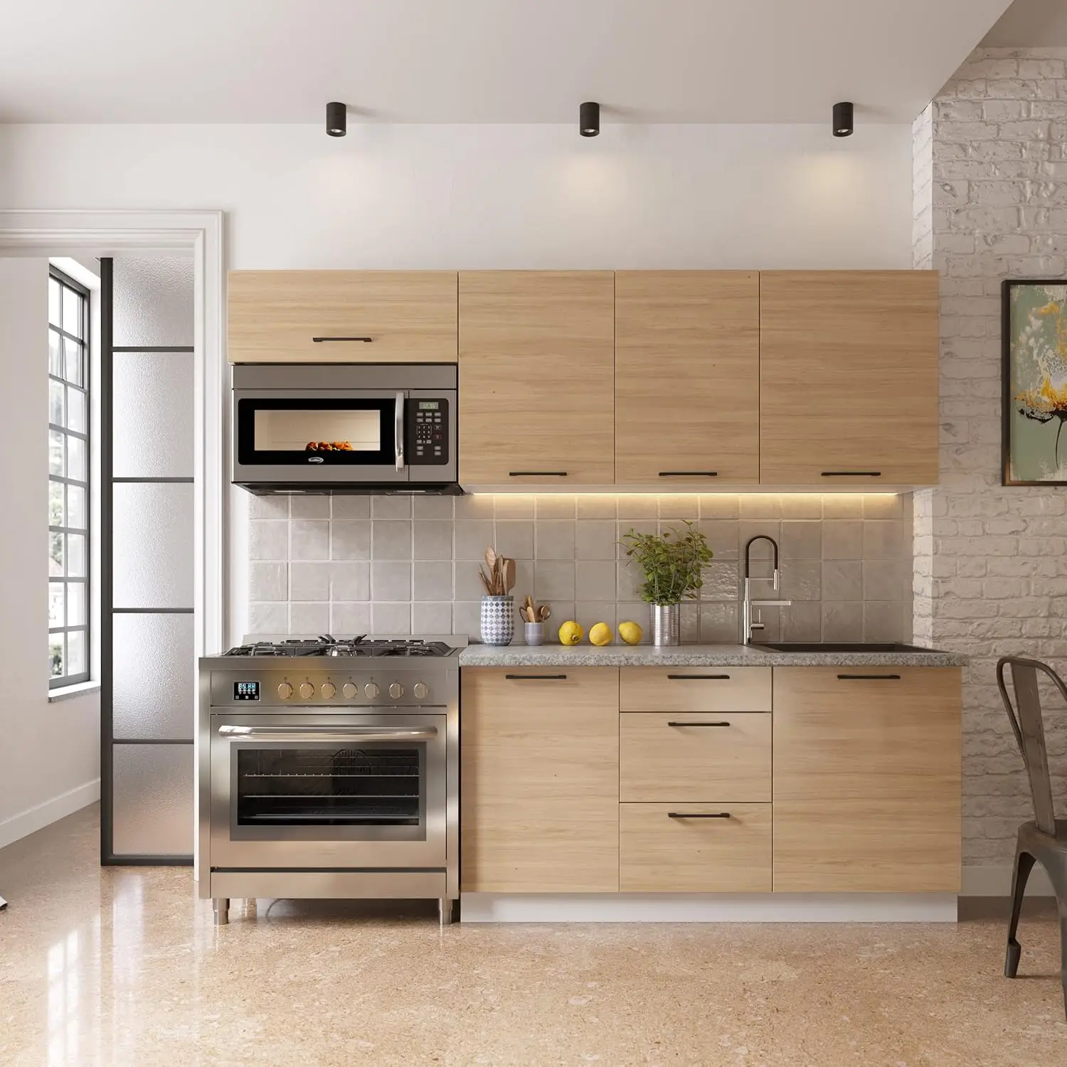 1.6 Cu. Ft. Over-the-Range Microwave with 300 CFM Recirculating Vent Hood, Built-In Light, Auto Cook Menu, Reheat, 10 Power Leve