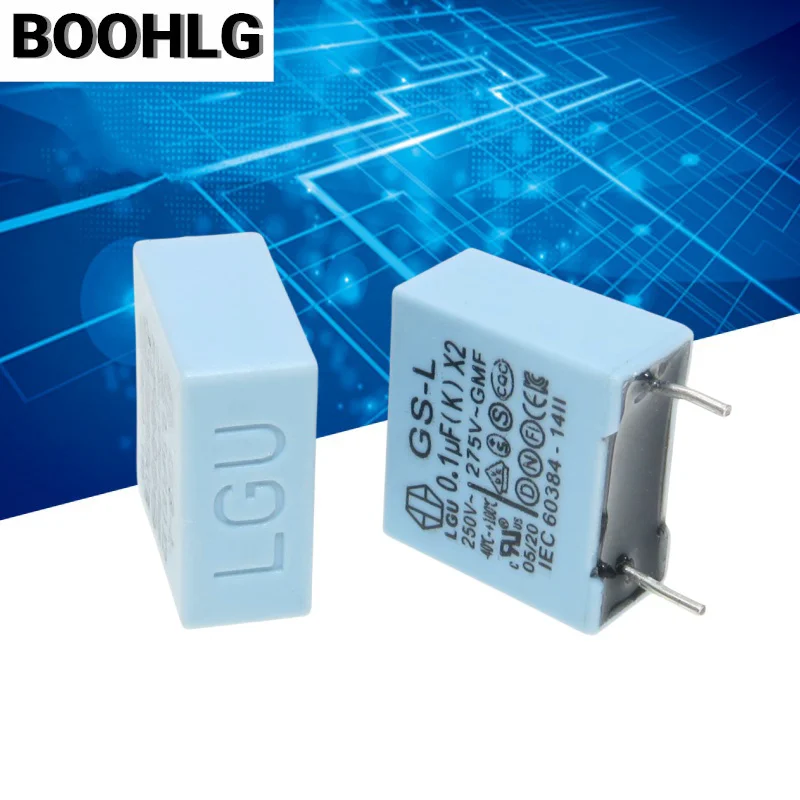 20PCS LGU GS-L MKP 0.1uf 100nf 104 275v 305v Safety X2 Film Capacitor P10