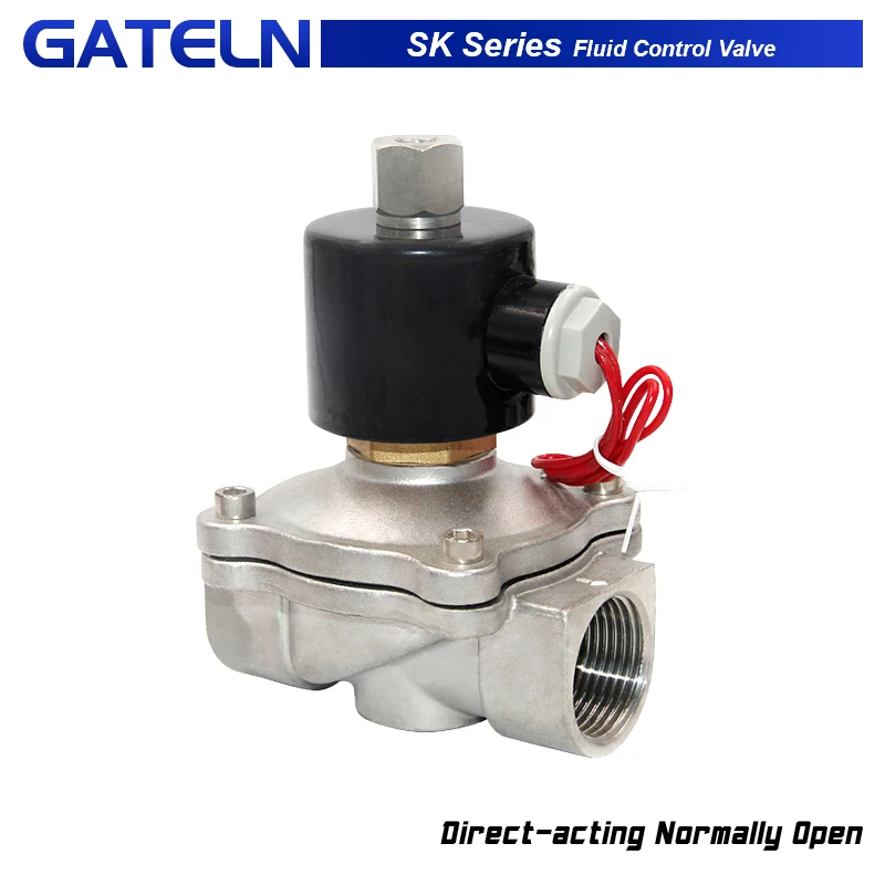 

SK series Direct-acting Normally Open Water Valve 1/4",1/8",1/2",3/4" AC220V,DC24V Pneumatic Valve for Water Oil Air