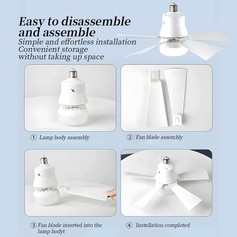 Ceiling Fan LED With Light Remote Control Dimmable Silent Modern Smart Wireless Fans for Kitchen Bedroom Dining room Living Room