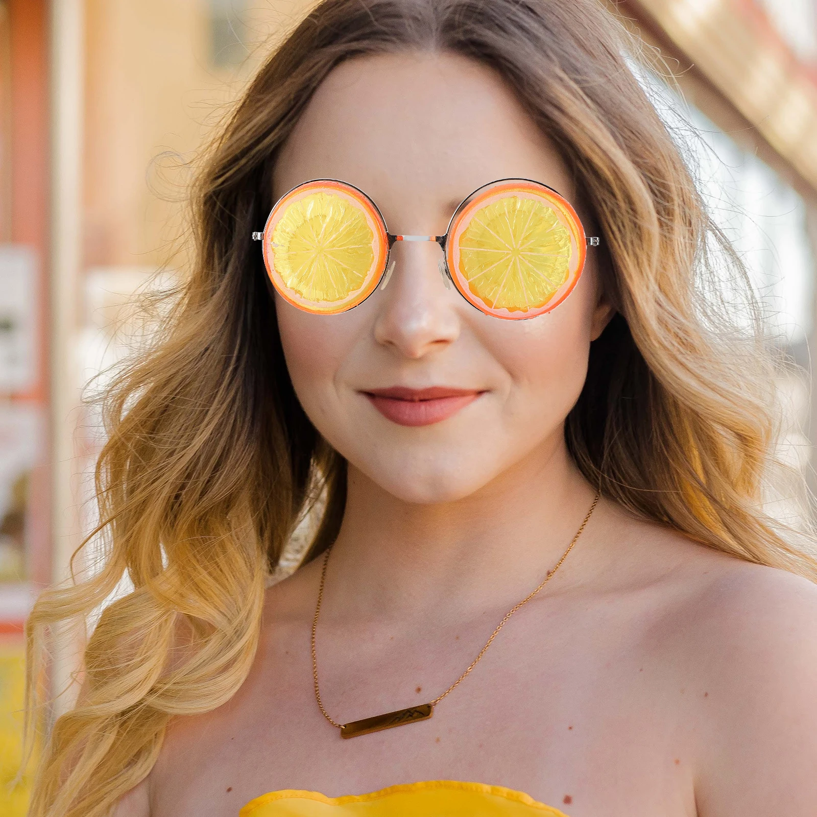 

2pcs Lemon Glasses Funny Photo Props Lightweight Party Accessories Stylish Eye Wear For Cosplay Dancing Events