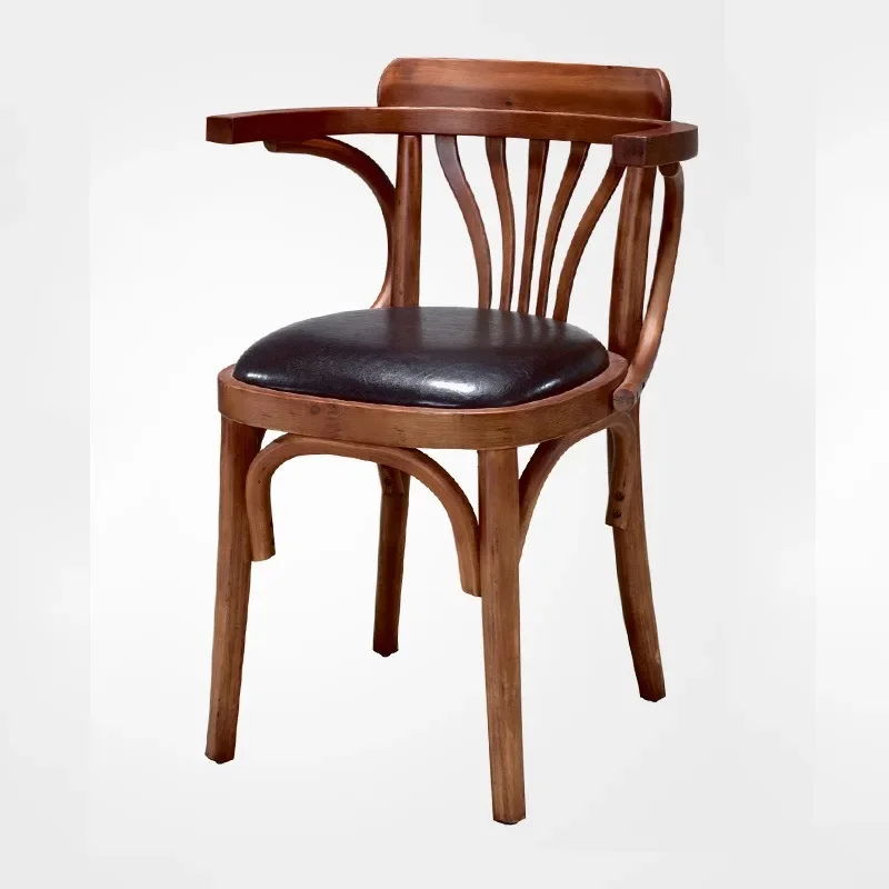 Retro solid wood dining chair, theme music dining bar coffee shop tea restaurant solid wood chair Minimum order of 5