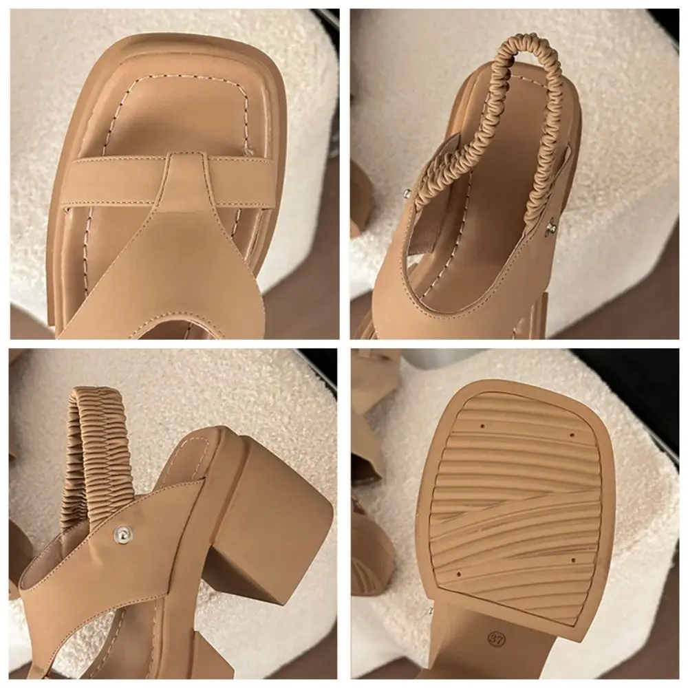 

Повседневные дизайнерские женские сандалии-ботинки с пряжкой, в стиле Y2K, панк, с открытым носком, готические, гладиаторские, на высоком каблуке, для женщин