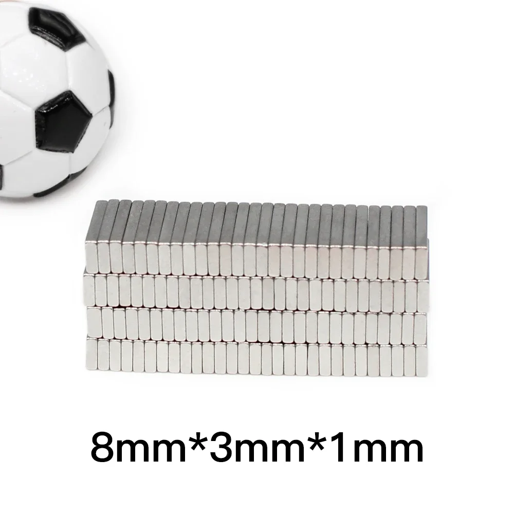 8x3x1 مللي متر رقيقة صغيرة رباعية مغناطيس 8x3x1 مللي متر مغناطيس قوي قوي للمنزل الثلاجة ، مكتب ، DIY بها بنفسك 8*3*1