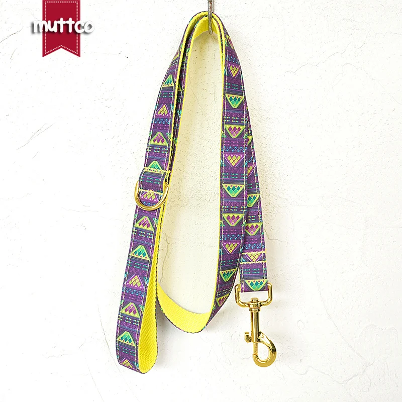 MUTTCO this necklace features a modern geometric pattern PURPLE TRIBE that show cases your dog's unique personality UDC208