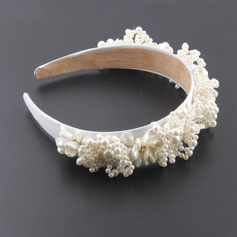 New fashion clear wind inlaid pearl flower particles personalized headbands ladies prom party hair accessories headwear 934