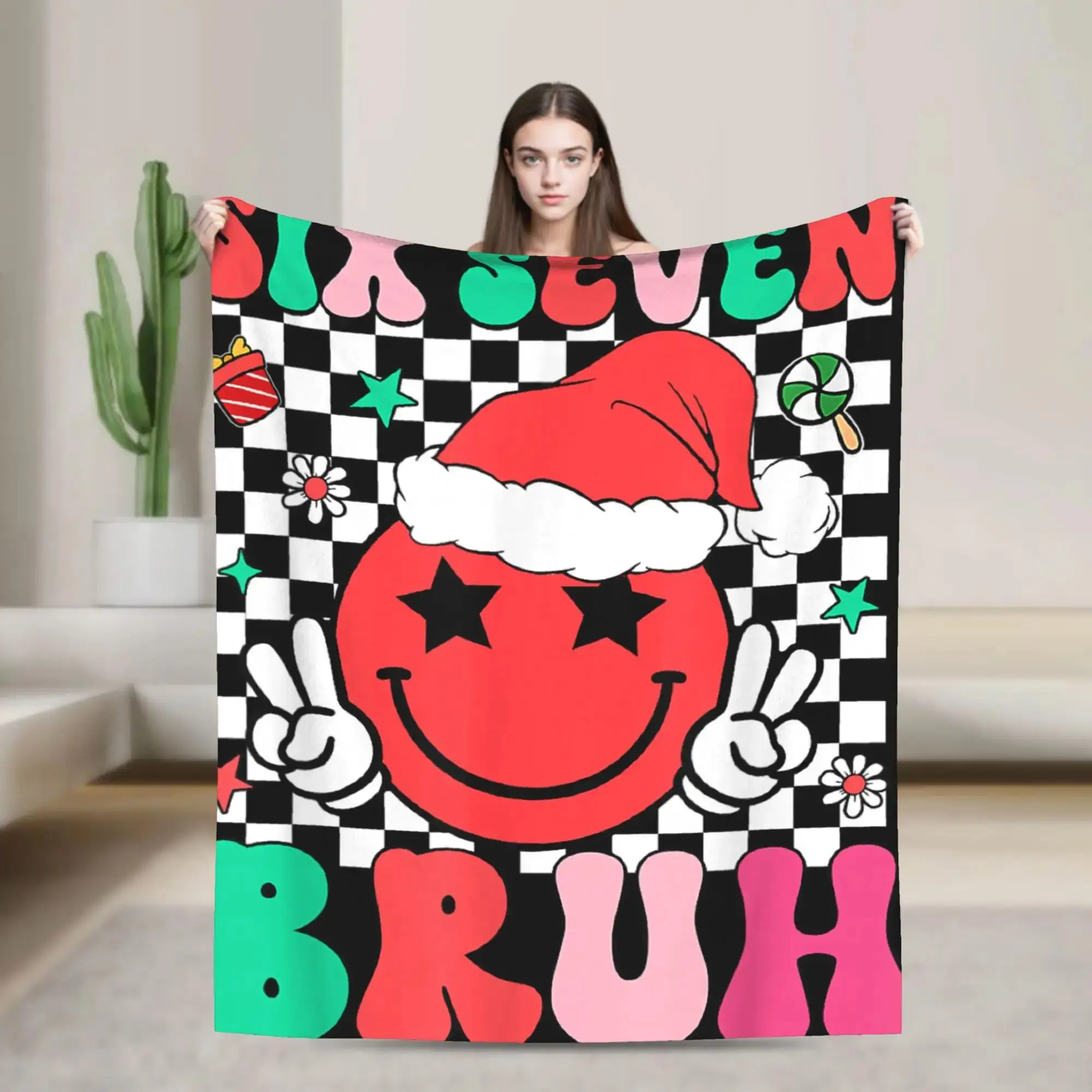 

Плед Six Seven Bruh Meme Gen Alpha Slang: Мягкое теплое покрывало для детской спальни, осеннее пушистое одеяло