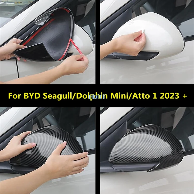 Car Styling Reverse Mirror Cover For BYD Seagull/Dolphin Mini/Atto 1 2023 + Rear View Mirror Shell Accessories Exterior Sticker